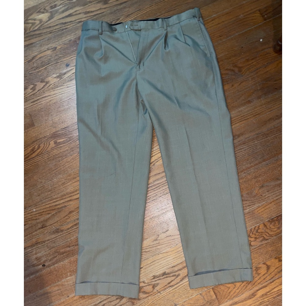 Savane khaki pants 100% polyester. Waist 36 length 30